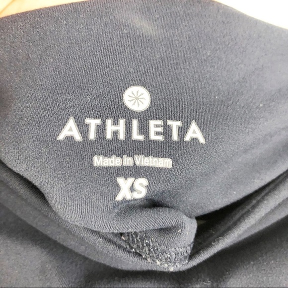 Athleta Mantra Mosaic Printed Cropped Sheer Mesh Leggings XS Blue Workout - Picture 5 of 6